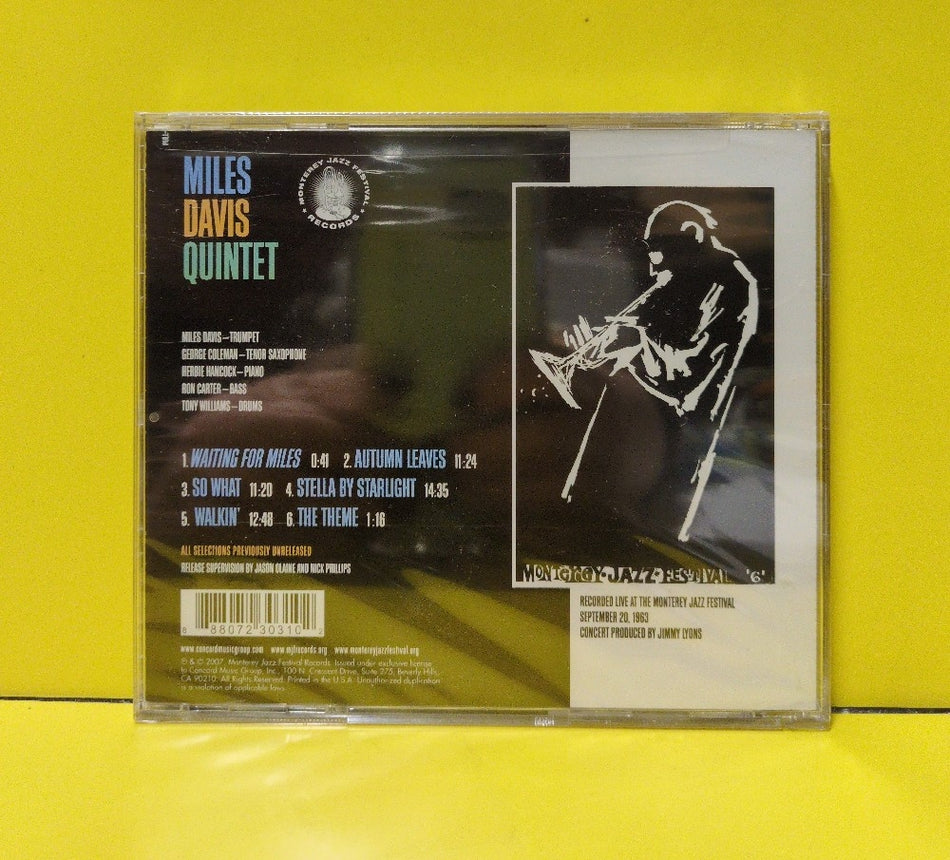 Miles Davis Quintet - Live At The 1963 Monterey Jazz Festival - 2007 - MJFR-30310 - New - Sealed - CDs
