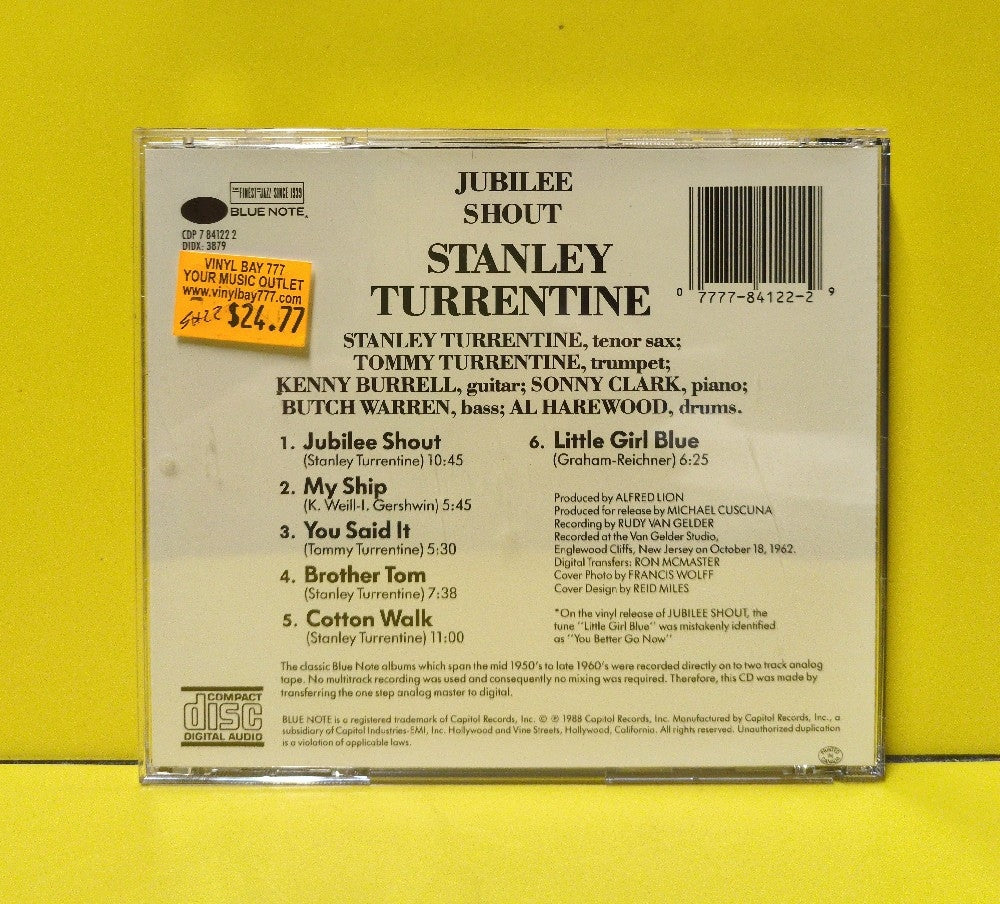 Stanley Turrentine - Jubilee Shout!!! - 1988 - CDP 7 84122 2 - Used - EX - CDs