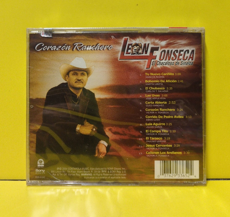 Leon Fonseca - Corazon Ranchero - 2004 - CMK-93365 - New - Sealed - CDs