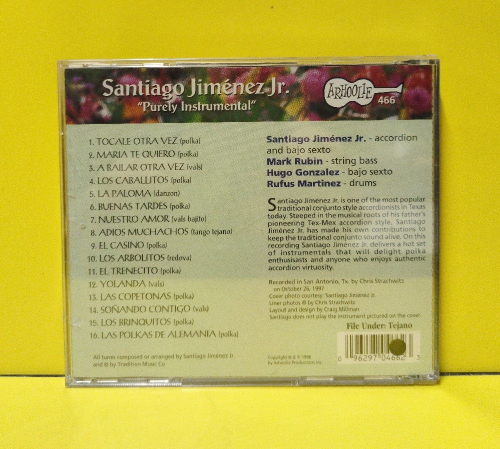 Santiago Jimenez, Jr. - Purely Instrumental - 1998 - CD-466 - New - Sealed - CDs