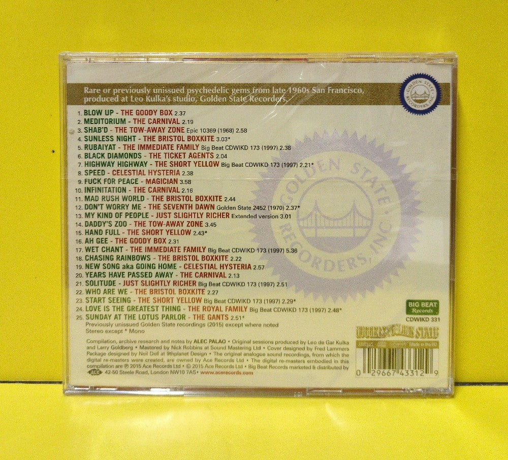 Various - Golden State Psychedelia - 2015 - CDWIKD 331 - New - Sealed - CDs - Remastered - UK/European Import