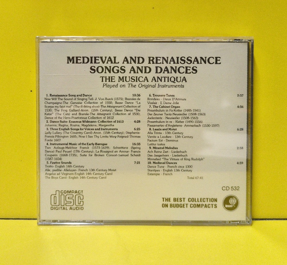 The Musica Antiqua - Medieval And Renaissance Songs And Dances - CD 532 - New - Sealed - CDs