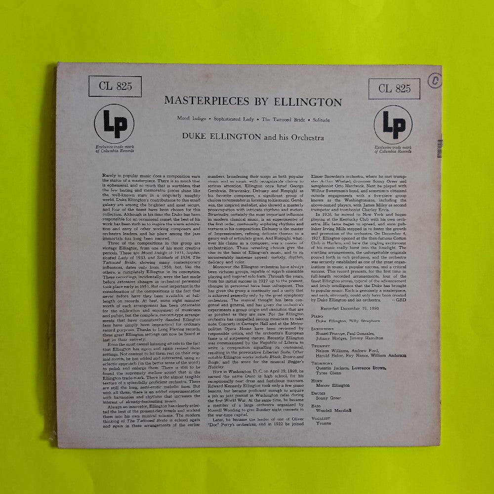 Duke Ellington - Masterpieces By Ellington MONO - 1956 - CL 825 - Used - Sealed - Vinyl
