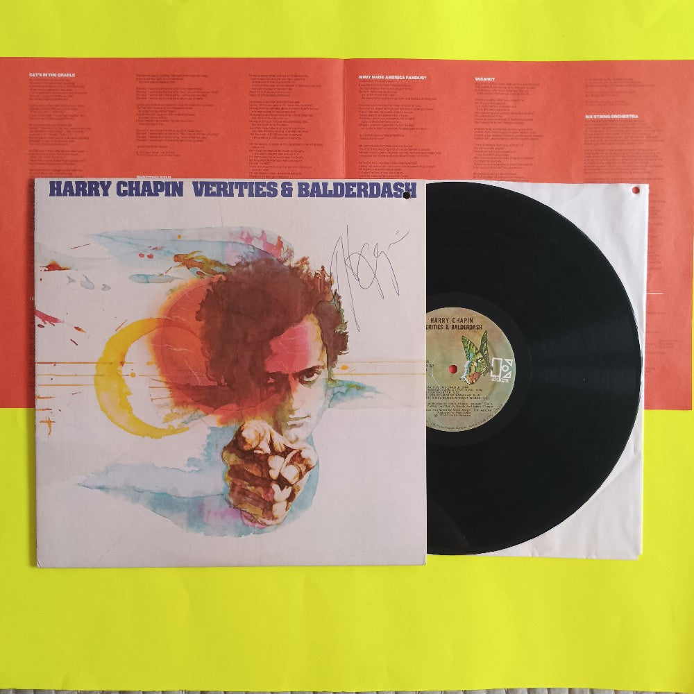 Harry Chapin AUTOGRAPHED - Verities & Balderdash - 1974 - 7E-1012 - Used - VG++ - Vinyl