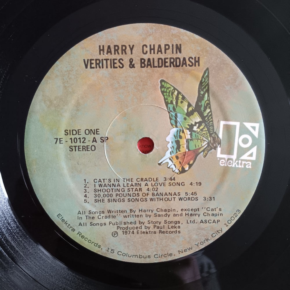 Harry Chapin AUTOGRAPHED - Verities & Balderdash - 1974 - 7E-1012 - Used - VG++ - Vinyl