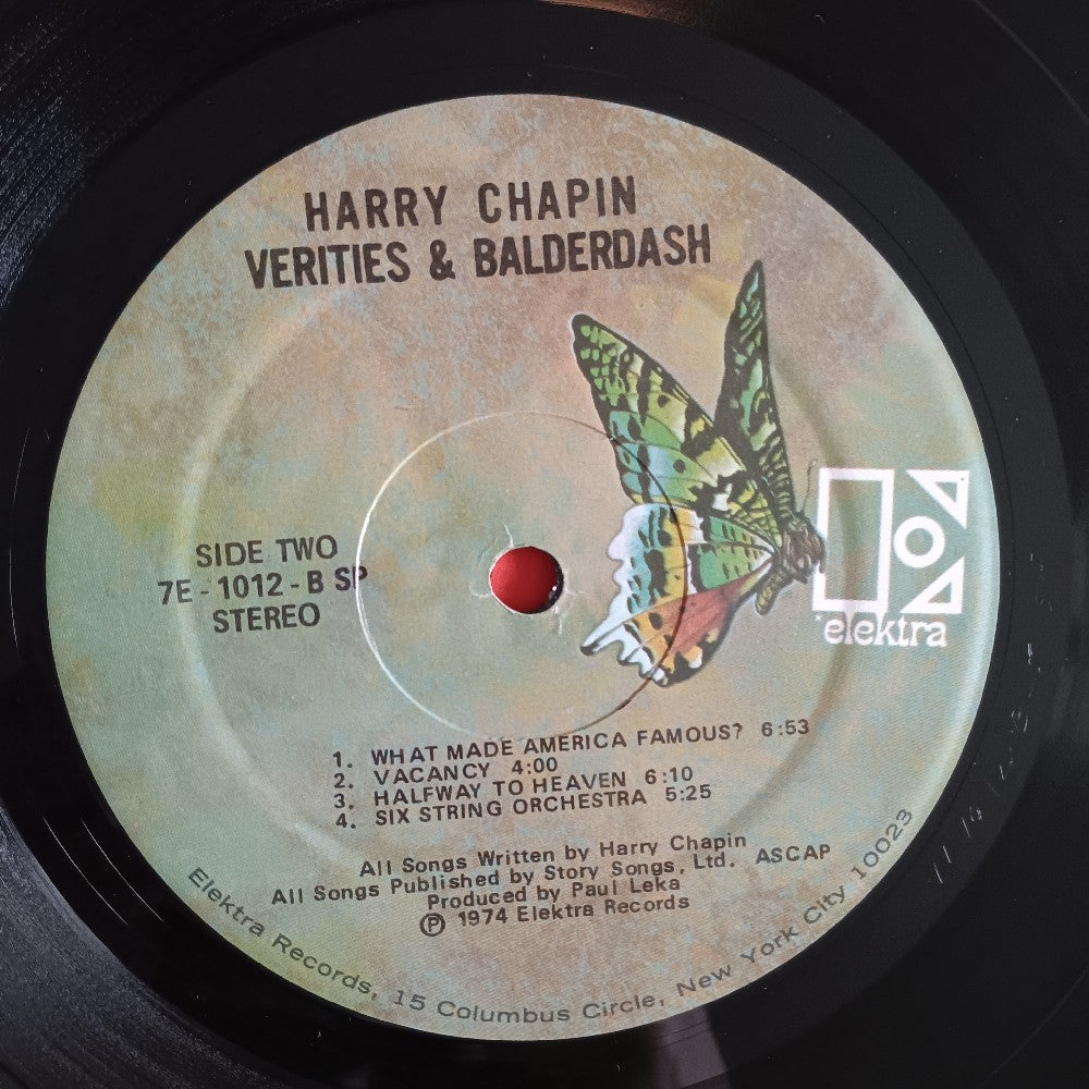 Harry Chapin AUTOGRAPHED - Verities & Balderdash - 1974 - 7E-1012 - Used - VG++ - Vinyl