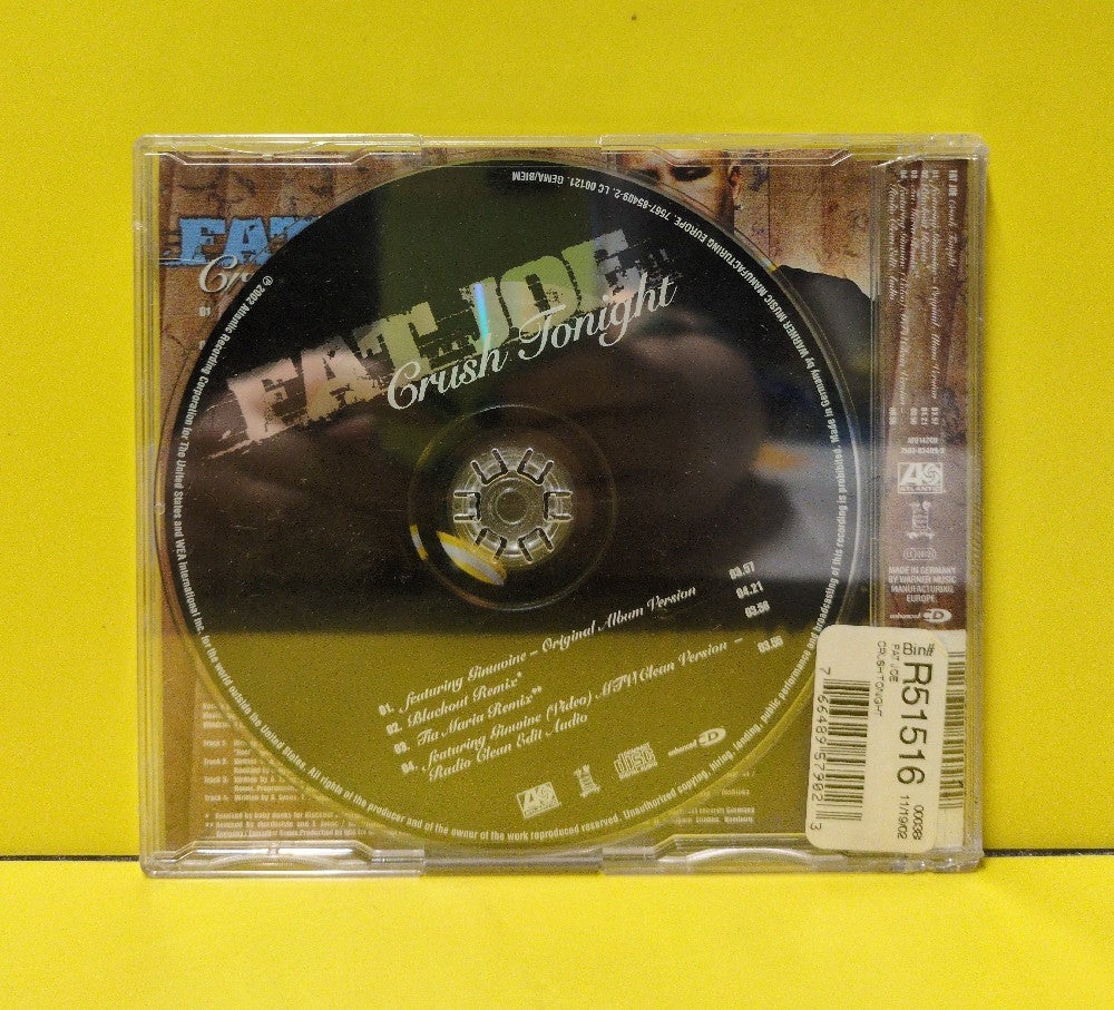 Fat Joe - Crush Tonight - 2002 - AT0142CD - New - Sealed - CDs - CD Single - Enhanced - European Import