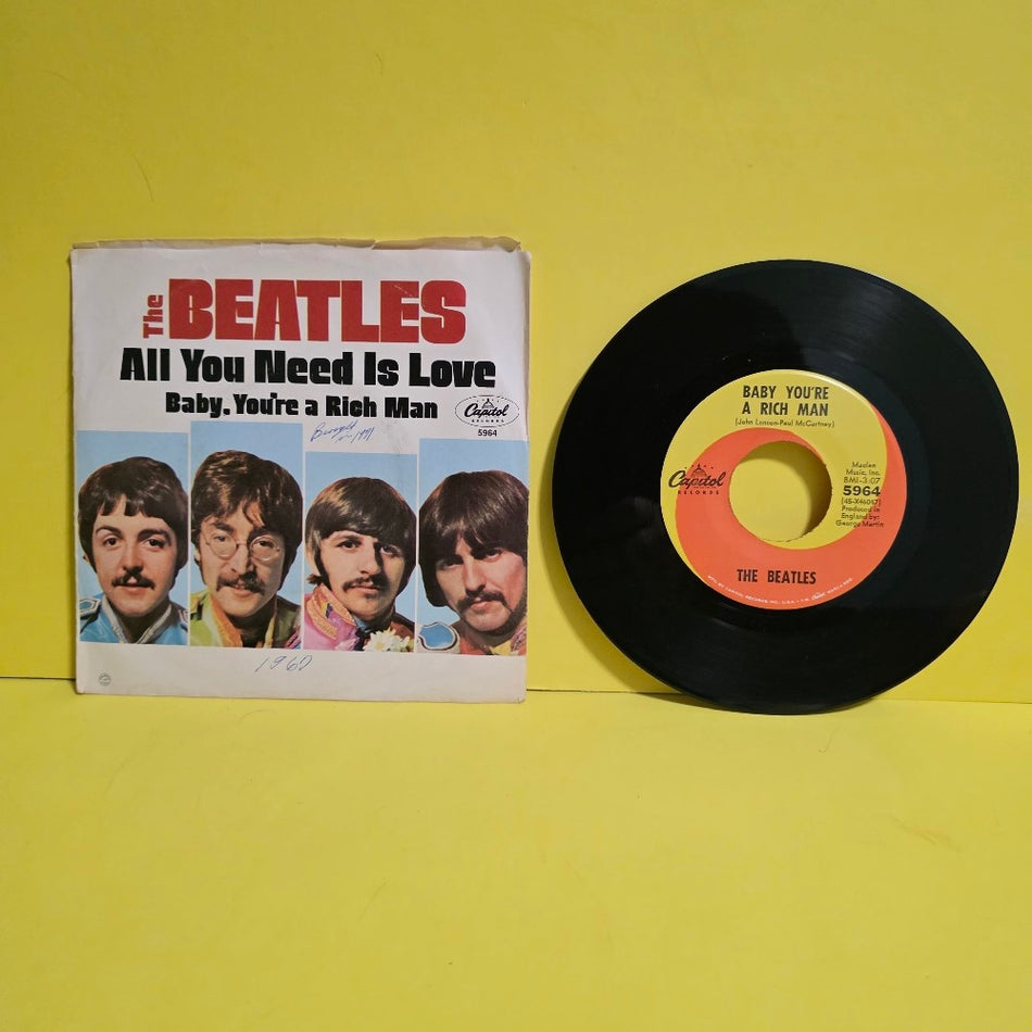 The Beatles  - All You Need Is Love / Baby You're A Rich Man - 1967 - 5964 - Used - VG++ - Vinyl