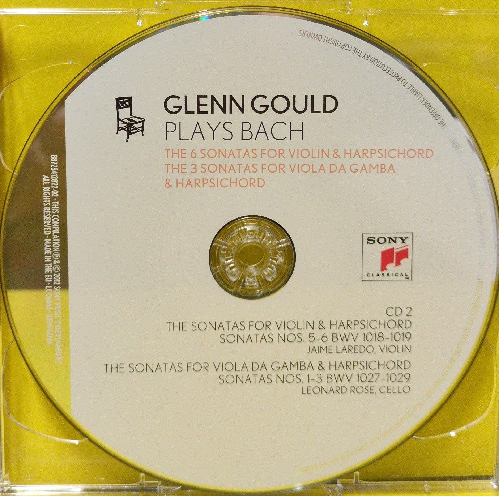 Glenn Gould Plays Bach, Jaime Laredo • Leonard Rose - The 6 Sonatas For Violin & Harpsichord • The 3 Sonatas For Viola Da Gamba & Harpsichord  - 2012 - 88725412822-01 - Used - EX - CDs - 2xCD - European Import