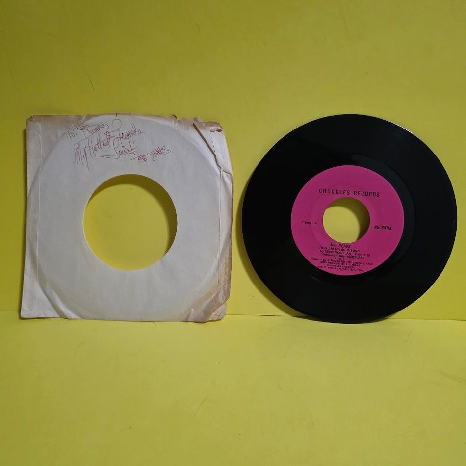 300 Years Lewis McMillan - Soul Song / Can't Get Arrested AUTOGRAPHED - 1976 - C300S - Used - VG++ - Vinyl