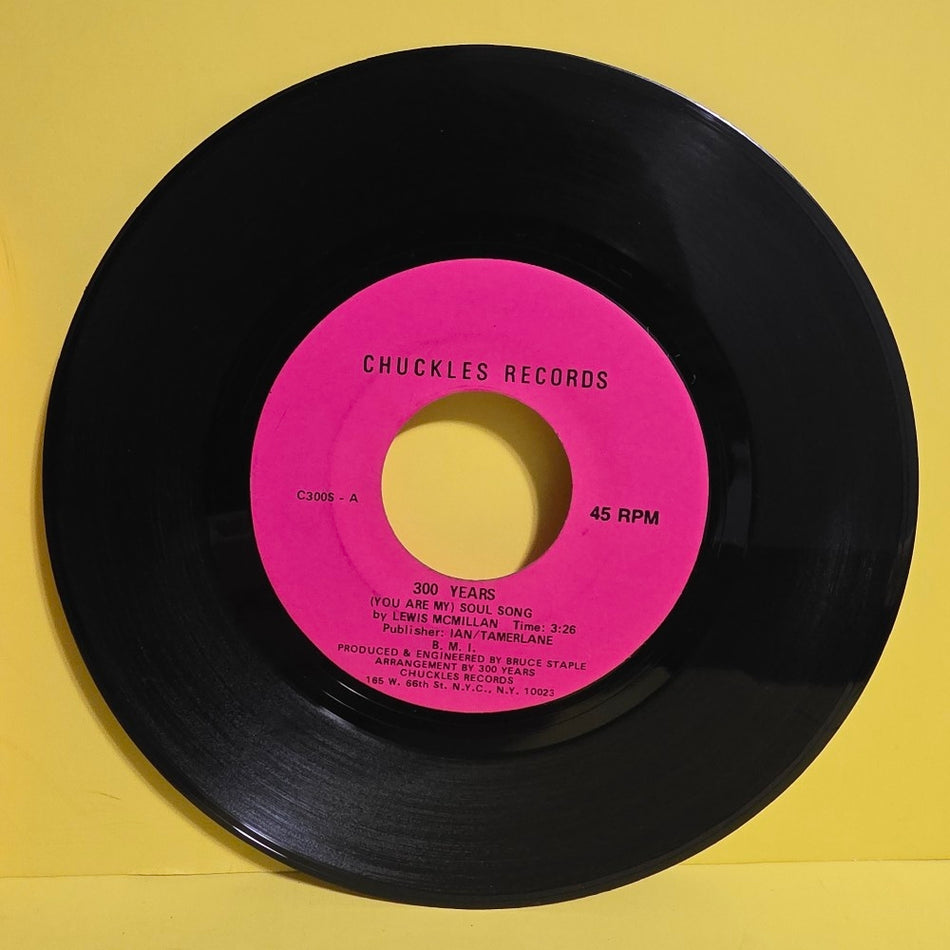 300 Years Lewis McMillan - Soul Song / Can't Get Arrested AUTOGRAPHED - 1976 - C300S - Used - VG++ - Vinyl