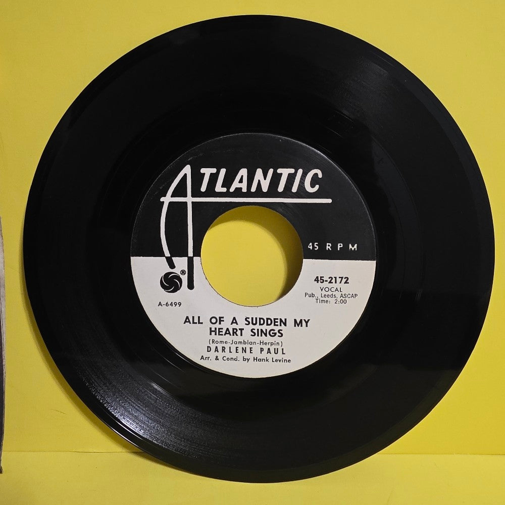 Darlene Paul  - All Of A Sudden My Heart Sings / Shimmy.. Promo  - 1962 - 45-2172 - Used - VG++ - Vinyl