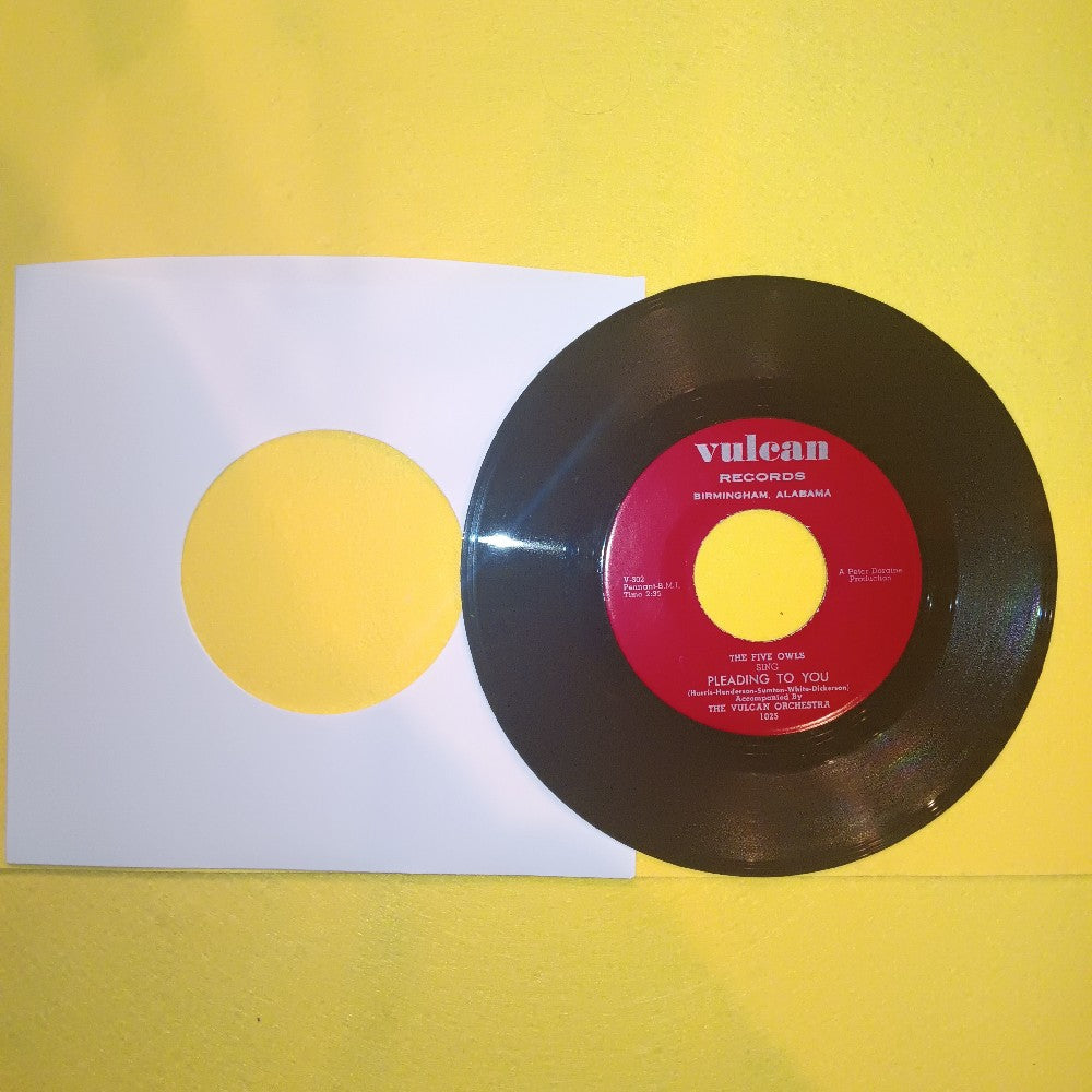 The Five Owls - Pleading To You / I Like Moonshine 7" 45 RPM - 1955 - Vulcan 1025 - Used - VG+ - Vinyl