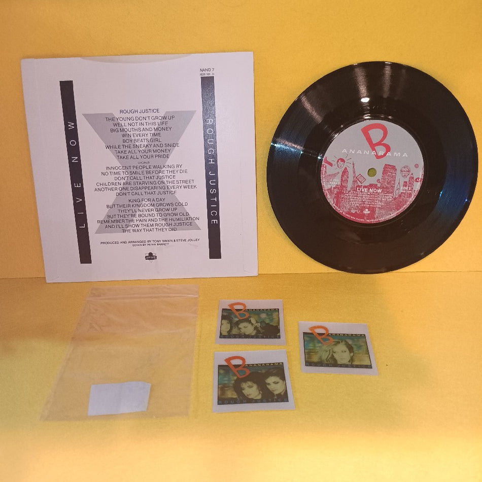 Bananarama - Rough Justice LENTICULAR Cover & Stickers - 1984 - NAND7 - Used - VG++ - Vinyl