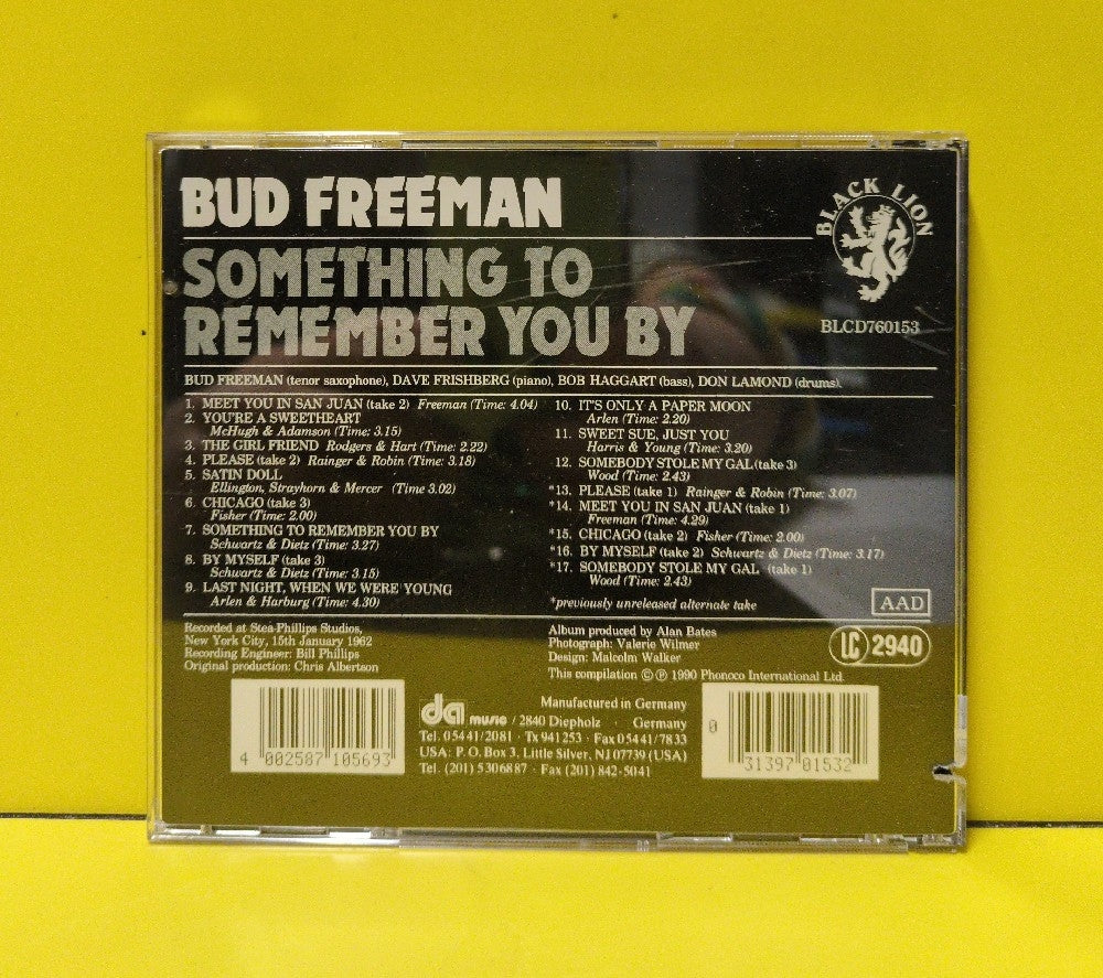 Bud Freeman - Something To Remember You By - 1991 - BLCD760153 - Used - EX - CDs