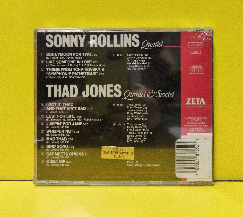 Sonny Rollins / Thad Jones - Sonny Rollins / Thad Jones - 1988 - ZET 704 - New - Sealed - CDs - France Import
