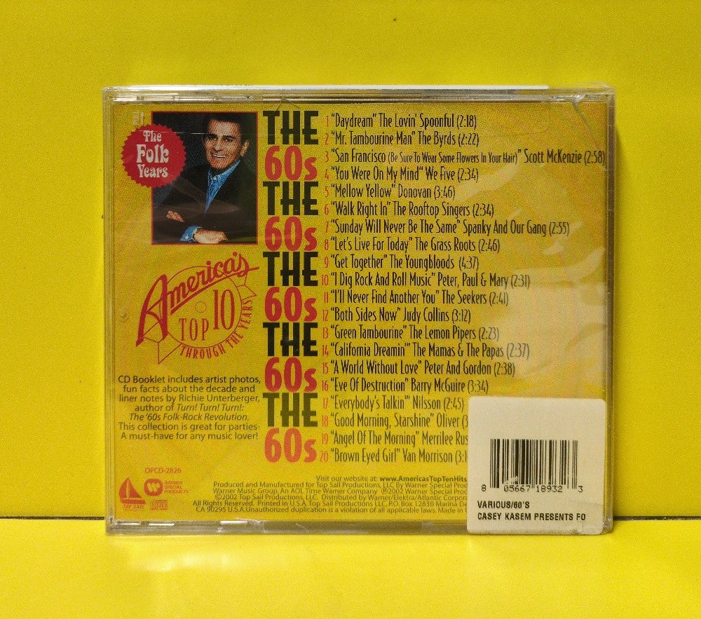 Various - Casey Kasem Presents America's Top Ten 1960s: The Folk Years - 2002 - TSP-71893 - New - Sealed - CDs