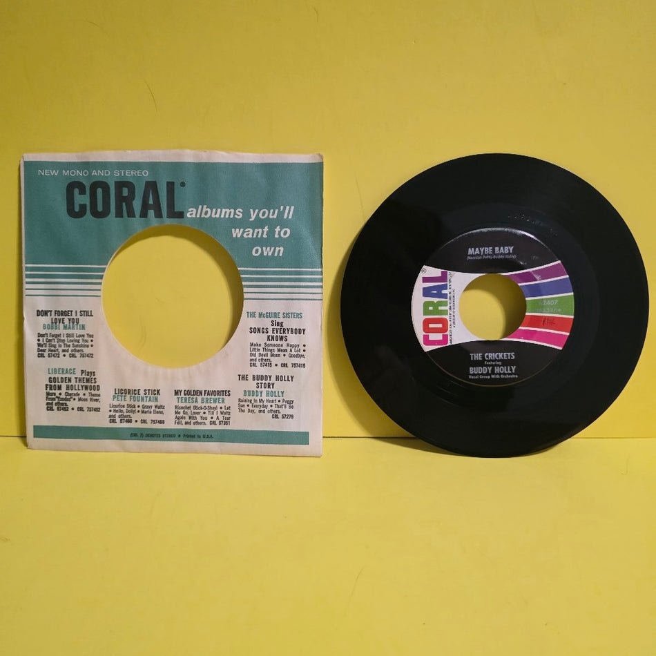 The Crickets / Buddy Holly - Not Fade Away / Maybe Babby - 1964 - 62407 - Used - VG++ - Vinyl