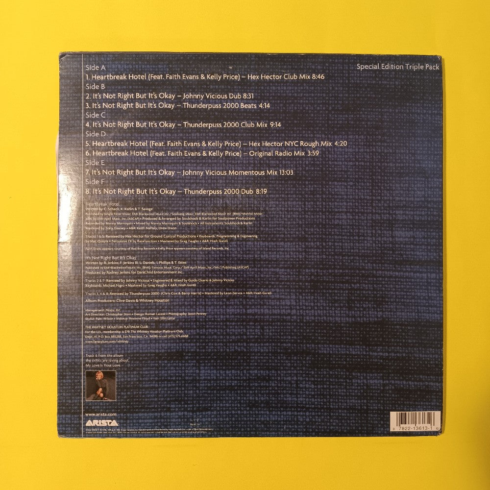 Whitney Houston Faith Evans Kelly Price - Heartbreak Hotel 3x 12" - 1999 - 07822-13613-1 - Used - VG++ - Vinyl
