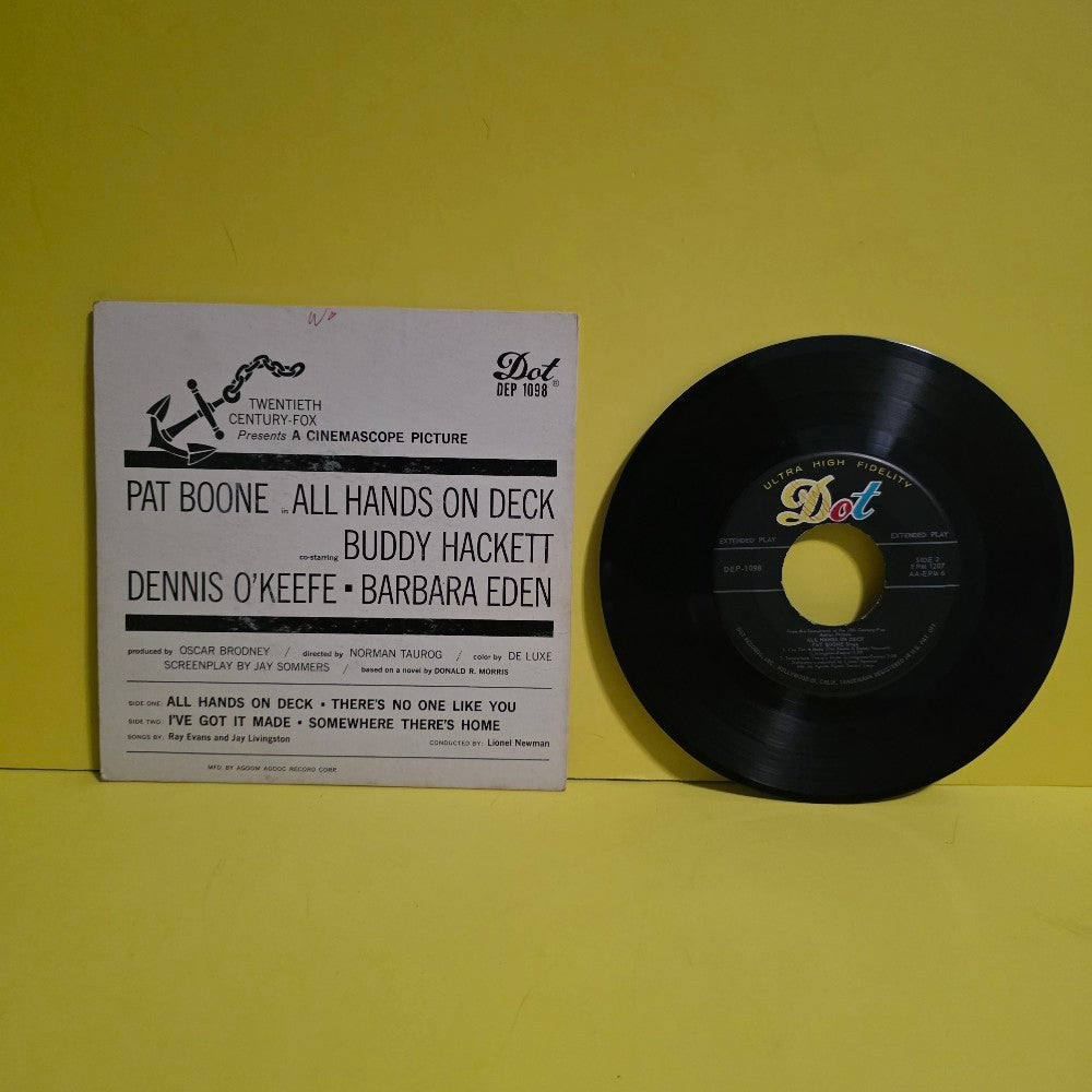 Pat Boone - All Hands On Deck - 1957 - DEP 1098 - Used - VG++ - Vinyl