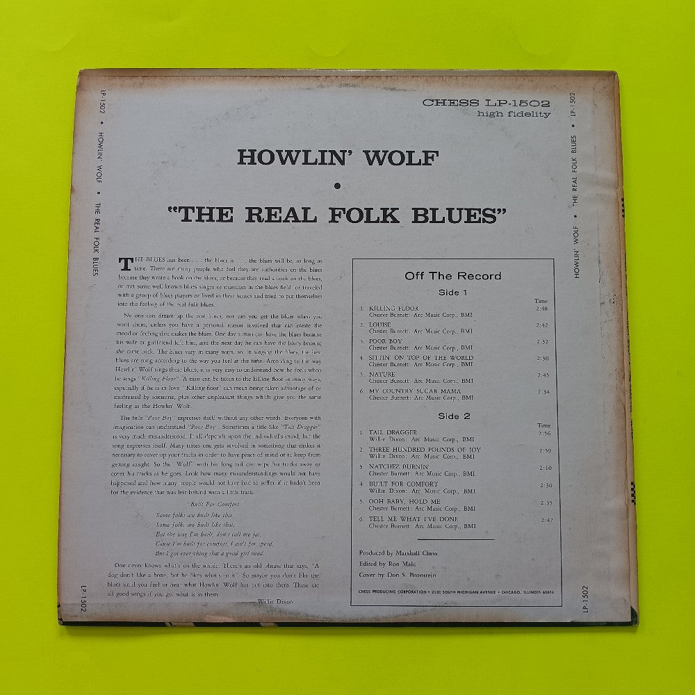 Howlin' Wolf - The Real Folk Blues OG MONO - 1966 - Chess LP 1502 - Used - VG+ - Vinyl