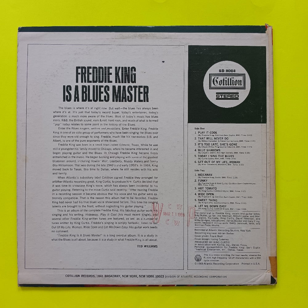 Freddie King - Is A Blues Master OG MONO PROMO - 1969 - Cotillion 9004 - Used - VG+ - Vinyl