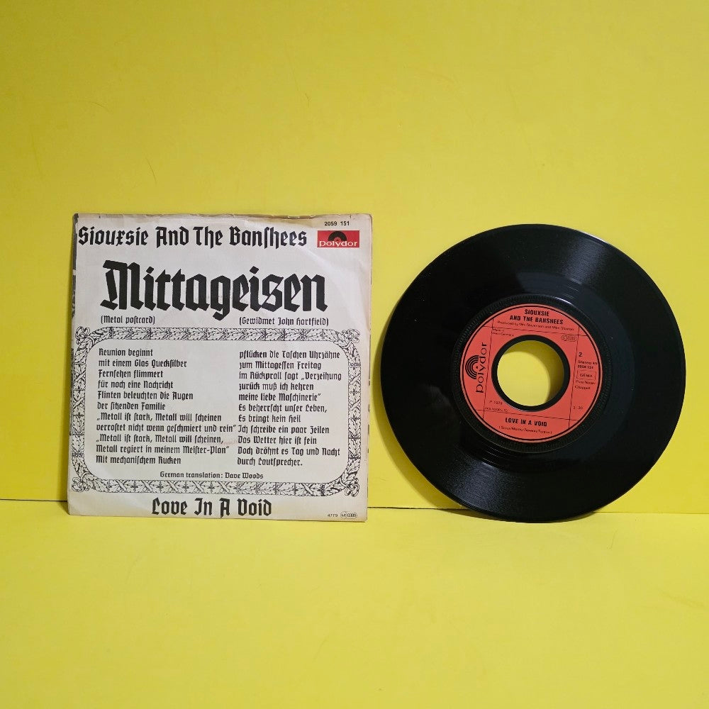 Siouxsie And The Banshees  - Mittageisen 7" Germany  - 1979 - 2959 151 - Used - EX - Vinyl