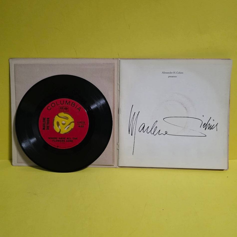 Marlene Dietrich  - Where Have All Flowers Gone / Autographed  - 1968 - 4-44326 - Used - EX - Vinyl