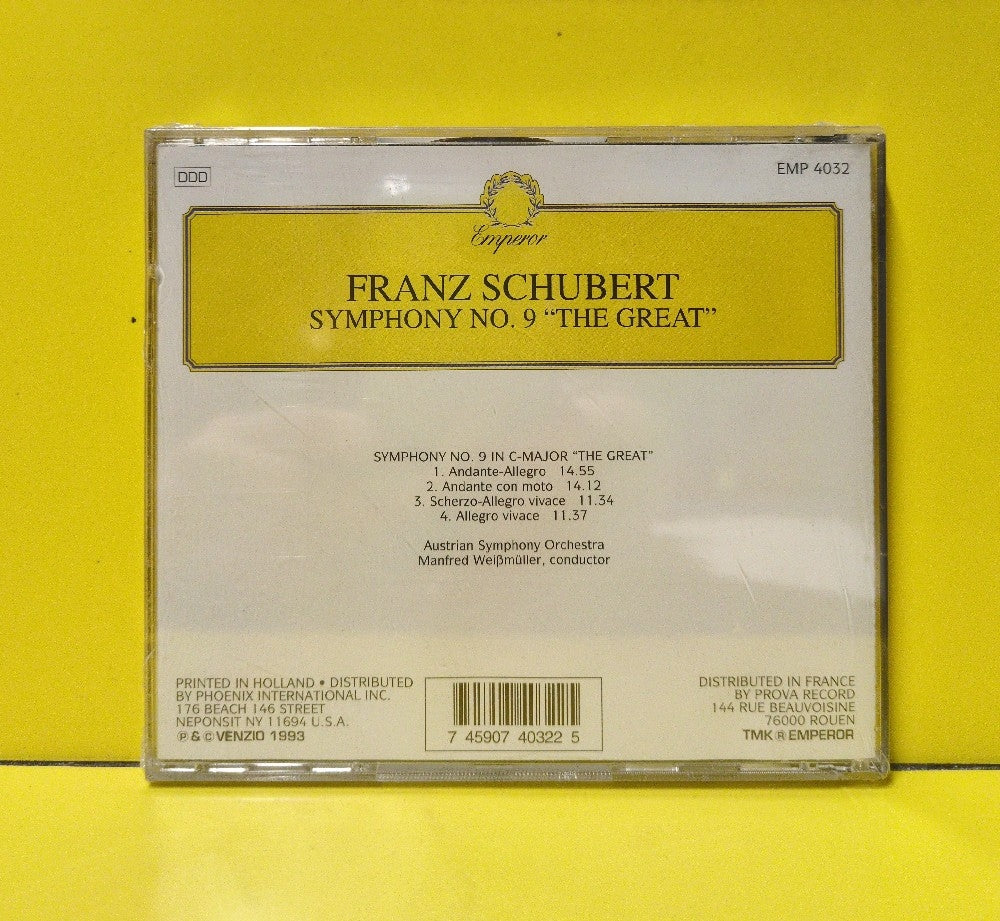Franz Schubert - Symphony No. 9 "The Great" - 1993 - EMP 4032 - New - Sealed - CDs