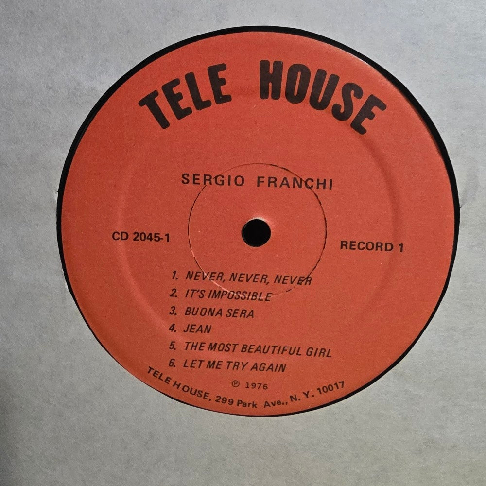 Sergio Franchi  - Tele House Presents Sergio Franchi - 1976 - CD 2045 - Used - EX - Vinyl