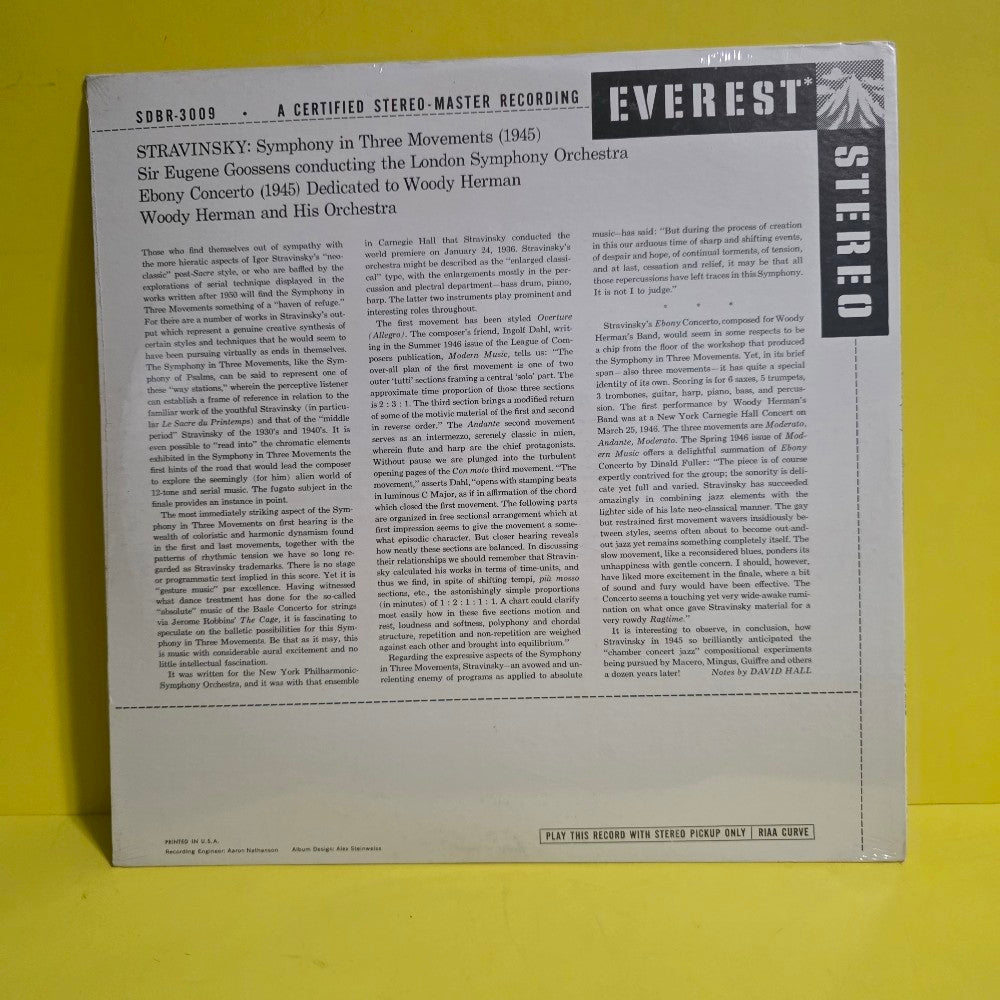 Stravinsky, Woods Herman And His Orchestra  - Ebony Concerto/Dedicated To Woody Herman  - 1976 - SDBR-3009 - New - Sealed - Vinyl