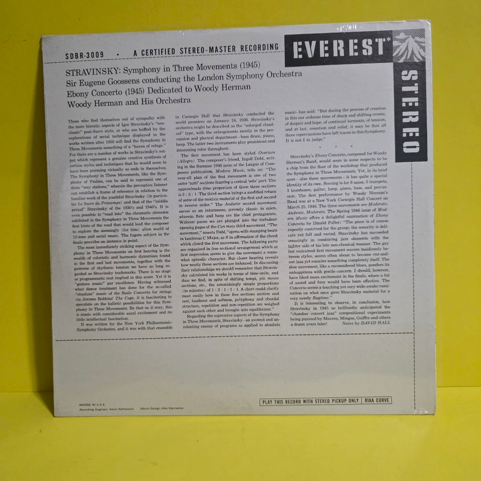 Stravinsky, Woods Herman And His Orchestra  - Ebony Concerto/Dedicated To Woody Herman  - 1976 - SDBR-3009 - New - Sealed - Vinyl