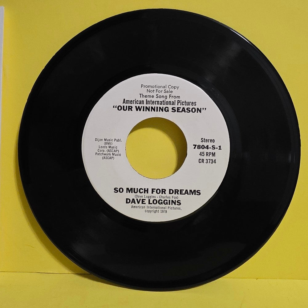 Dave Loggins - So Much For Dreams / You Found It Now Rare Promo  - 1978 - 7804-S - Used - EX - Vinyl