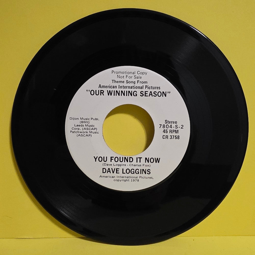 Dave Loggins - So Much For Dreams / You Found It Now Rare Promo  - 1978 - 7804-S - Used - EX - Vinyl