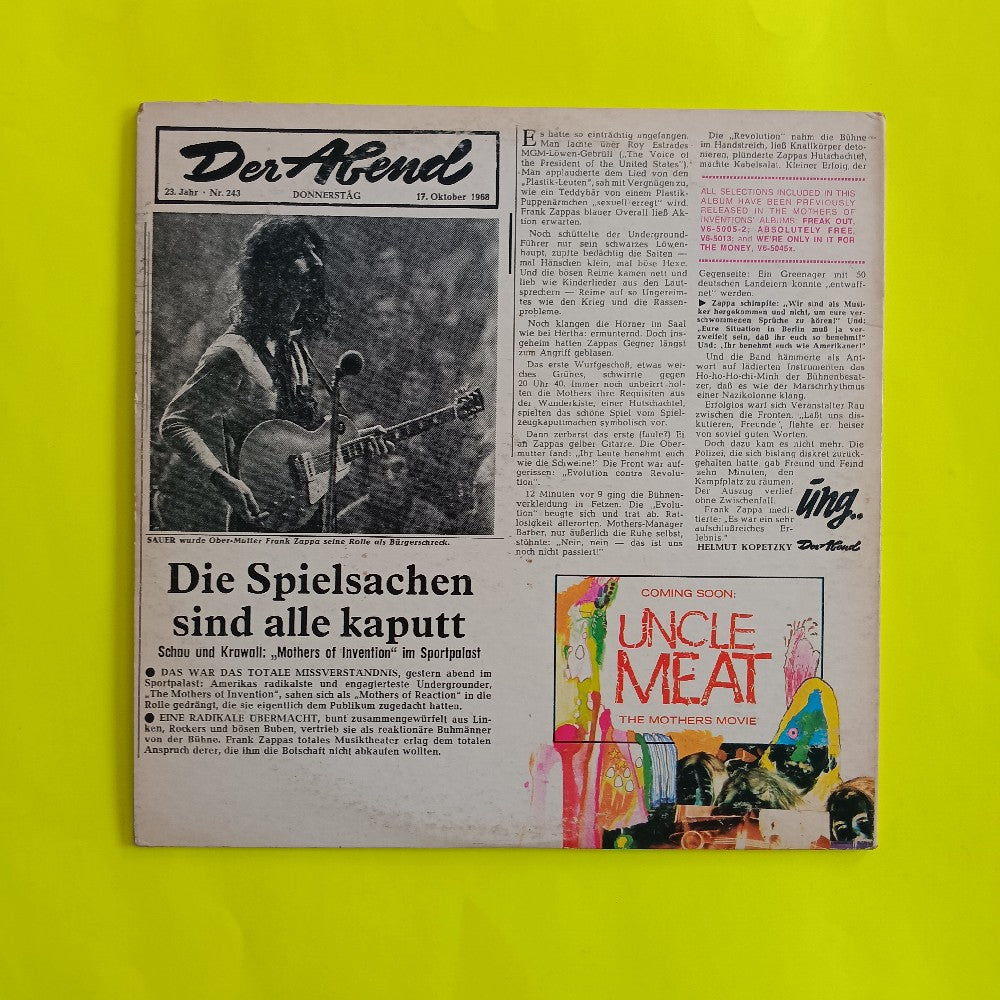 Mothers Of Invention - Mothermania The Best Of The Mothers PROMO - 1969 - V6-5068X - Used - VG+ - Vinyl