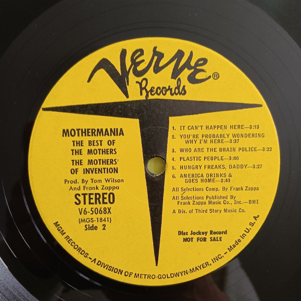 Mothers Of Invention - Mothermania The Best Of The Mothers PROMO - 1969 - V6-5068X - Used - VG+ - Vinyl
