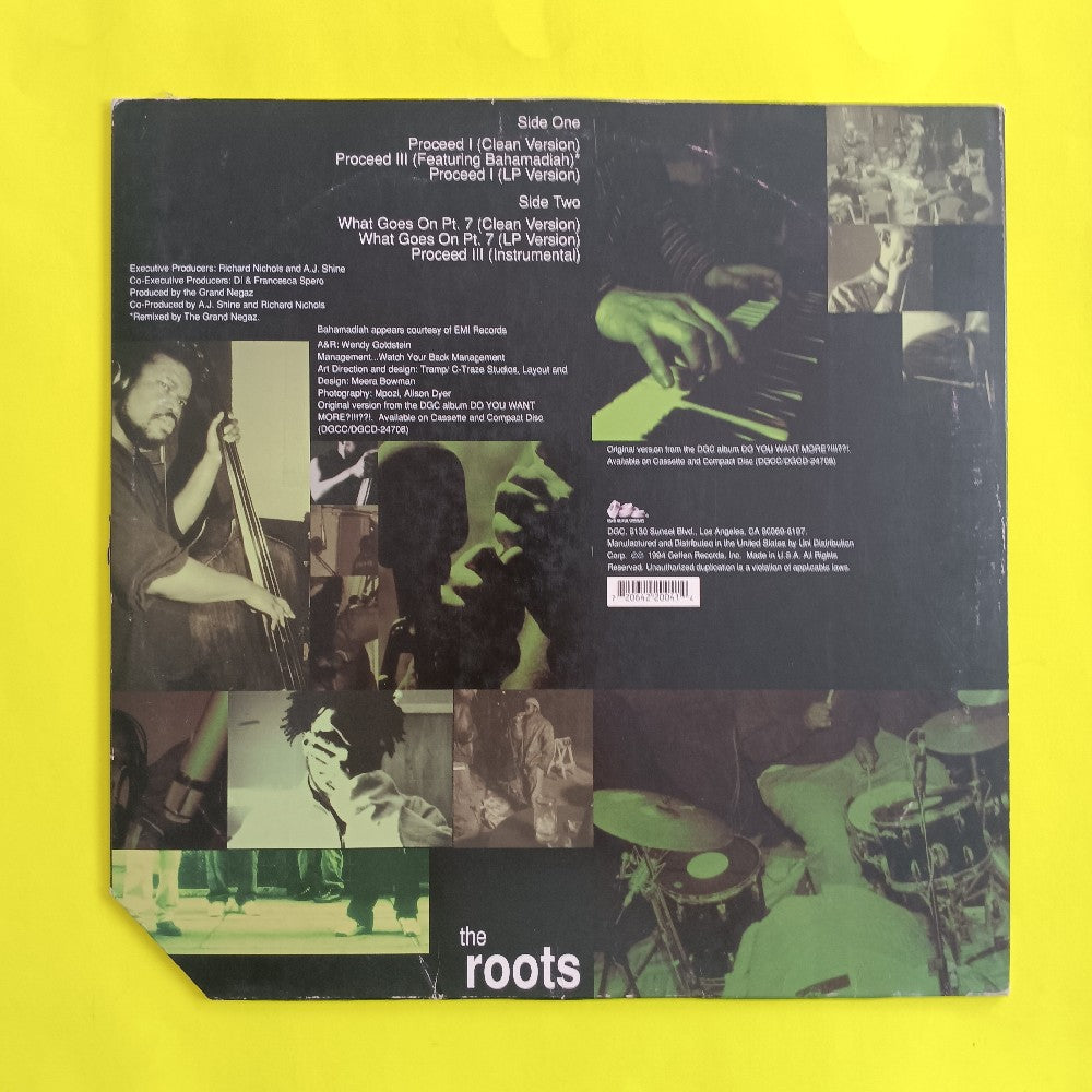 The Roots - Proceed (Pts. 1 & 3) - 1994 - DGC12-22004 - Used - VG+ - Vinyl