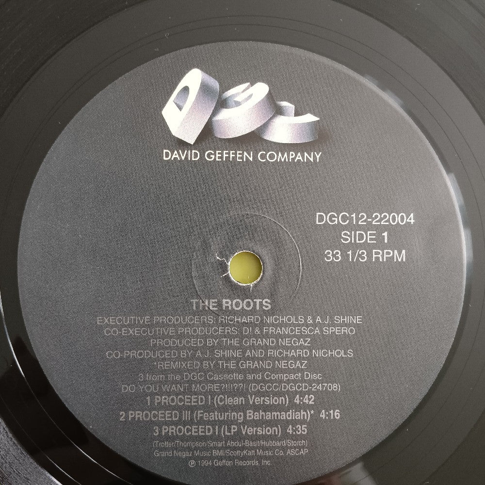 The Roots - Proceed (Pts. 1 & 3) - 1994 - DGC12-22004 - Used - VG+ - Vinyl