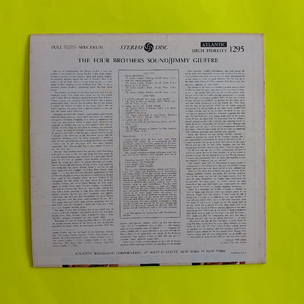 Jimmy Giuffre - The Four Brothers Sound - 1959 - SD 1295 - Used - VG++ - Vinyl