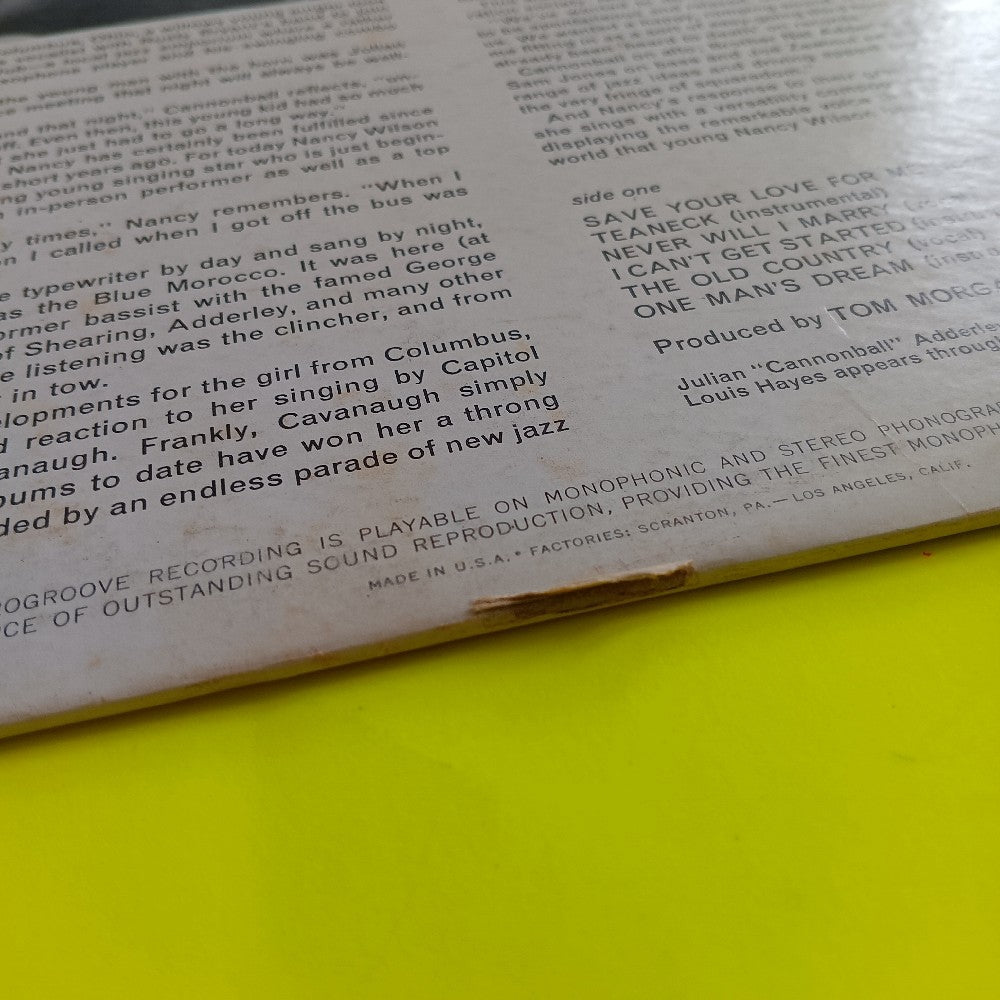 Nancy Wilson / Cannonball Adderley - Self Titled OG MONO - 1962 - T-1657 - Used - VG++ - Vinyl