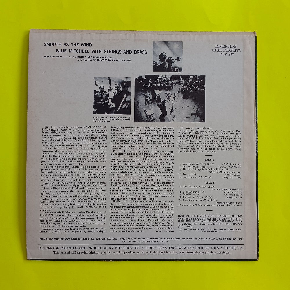 Blue Mitchell - Smooth As The Wind OG MONO - 1961 - RLP 367 - Used - VG++ - Vinyl
