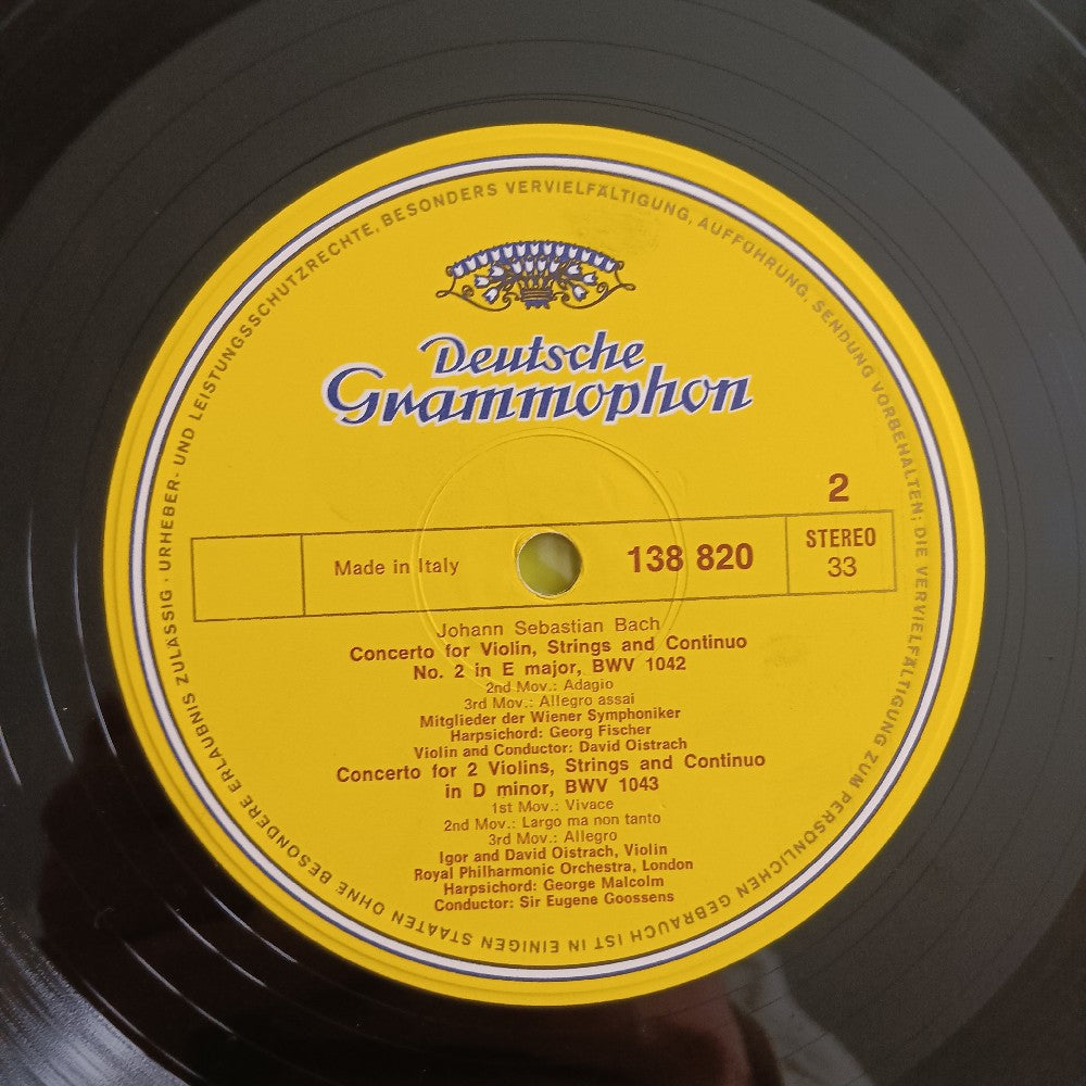 Bach: David & Igor Oistrach - Violin Concerto In A & E ITALY - 138 820 SLPM - Used - VG++ - Vinyl