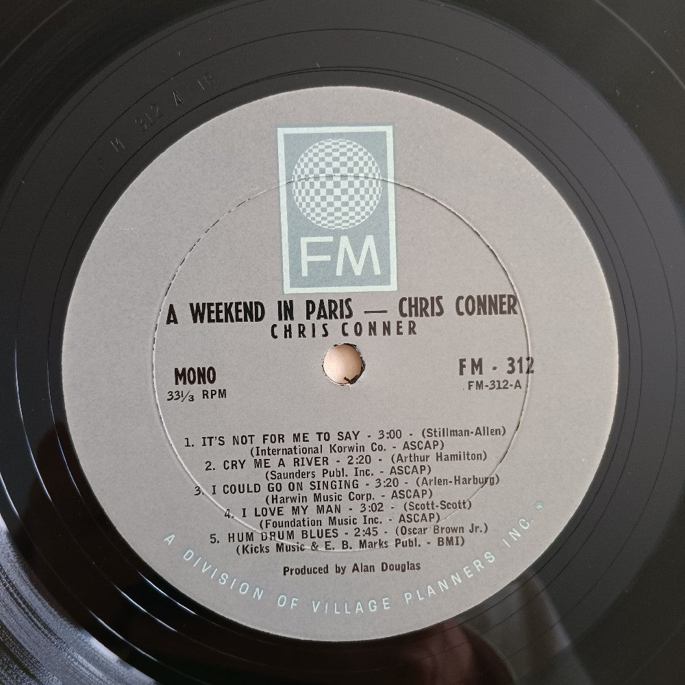 Chris Connor  - A Weekend In Paris OG MONO - 1964 - FM 312 - Used - EX - Vinyl