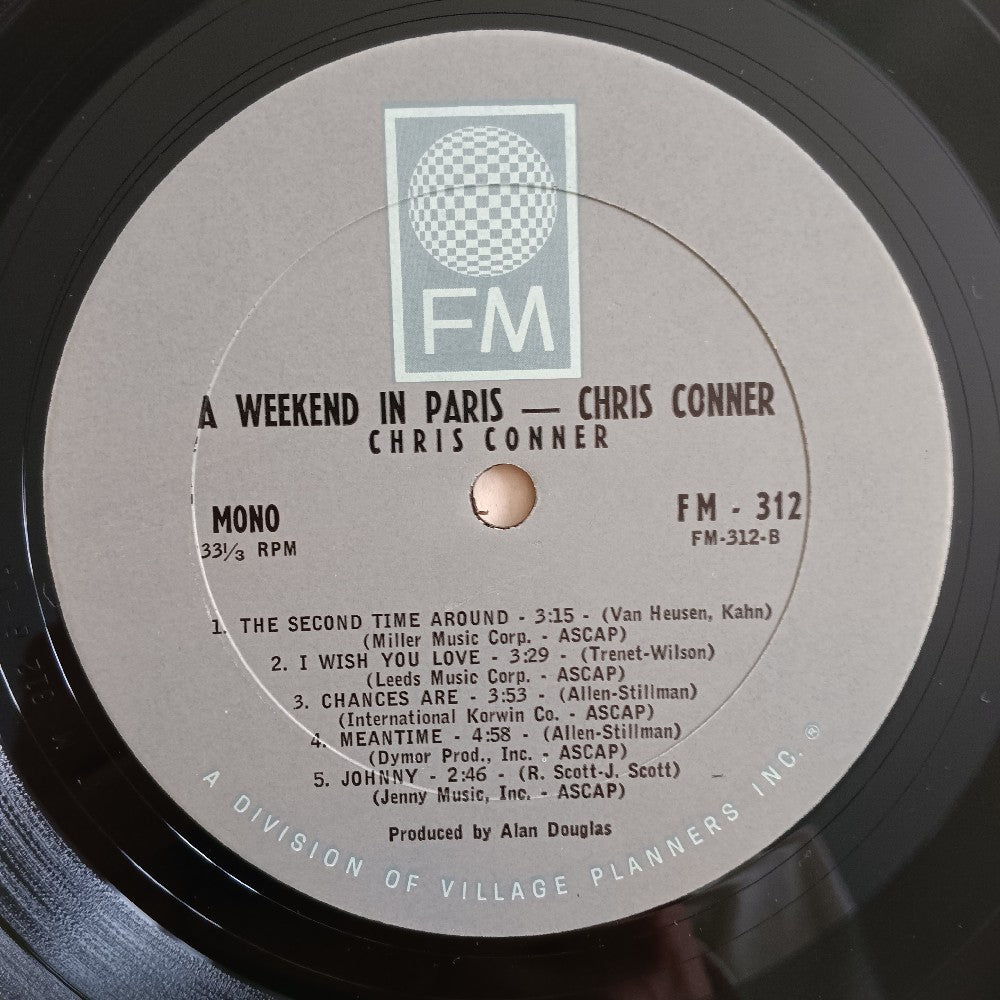 Chris Connor  - A Weekend In Paris OG MONO - 1964 - FM 312 - Used - EX - Vinyl