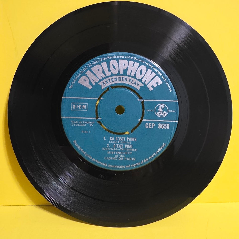 Mistinguett  - Mistinguett At The Casino De Paris 7" UK - GEP 8559 - Used - VG++ - Vinyl