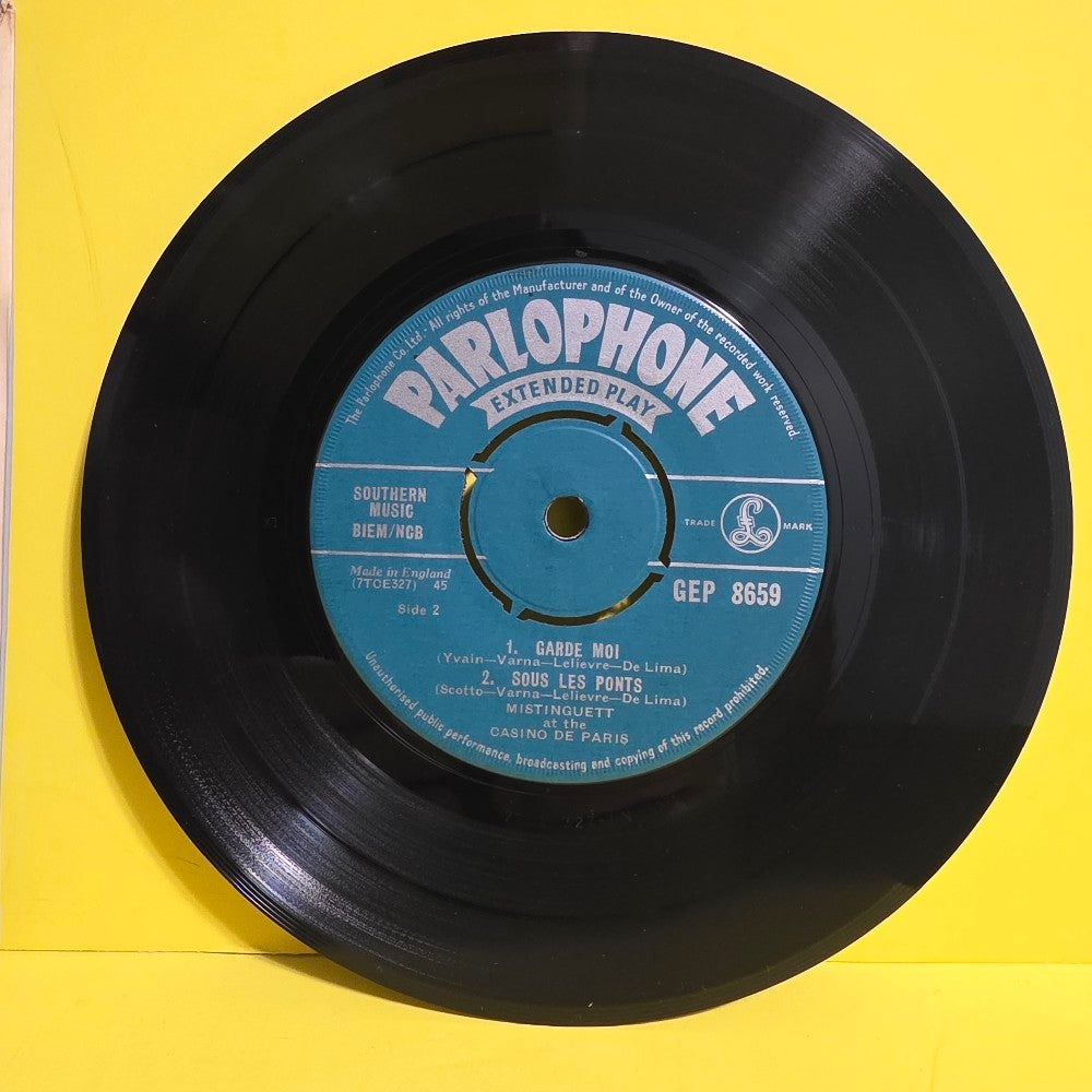 Mistinguett  - Mistinguett At The Casino De Paris 7" UK - GEP 8559 - Used - VG++ - Vinyl