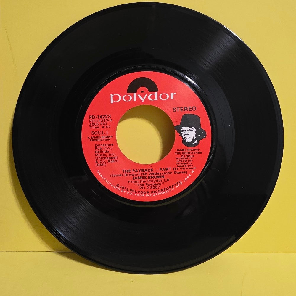 James Brown  - The Payback 7" - 1973 - PD-14223 - Used - EX - Vinyl