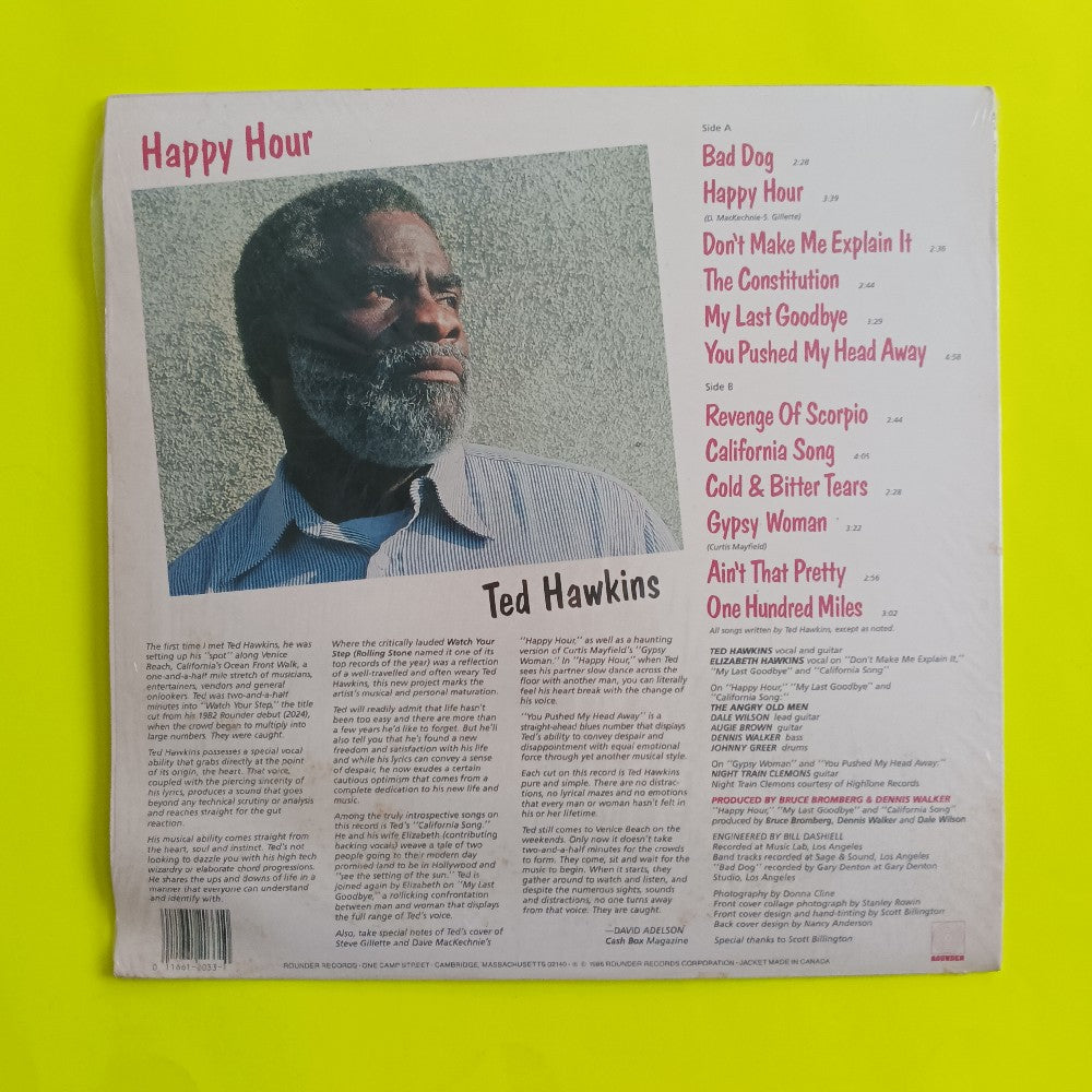 Ted Hawkins - Happy Hour SHRINK - 1986 - Rounder 2033 - Used - EX - Vinyl