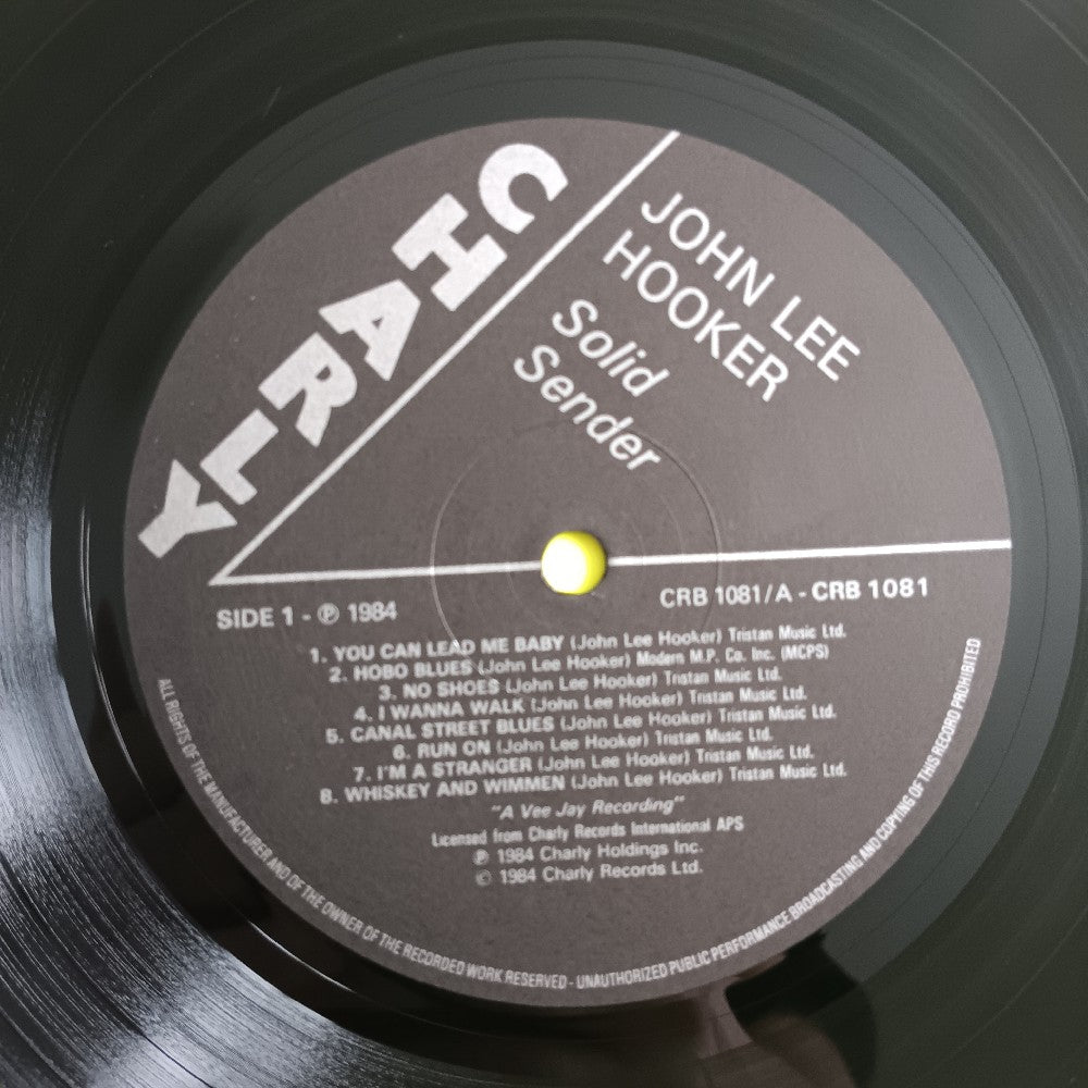 John Lee Hooker - Solid Sender UK - 1984 - CRB 1081 - Used - VG++ - Vinyl