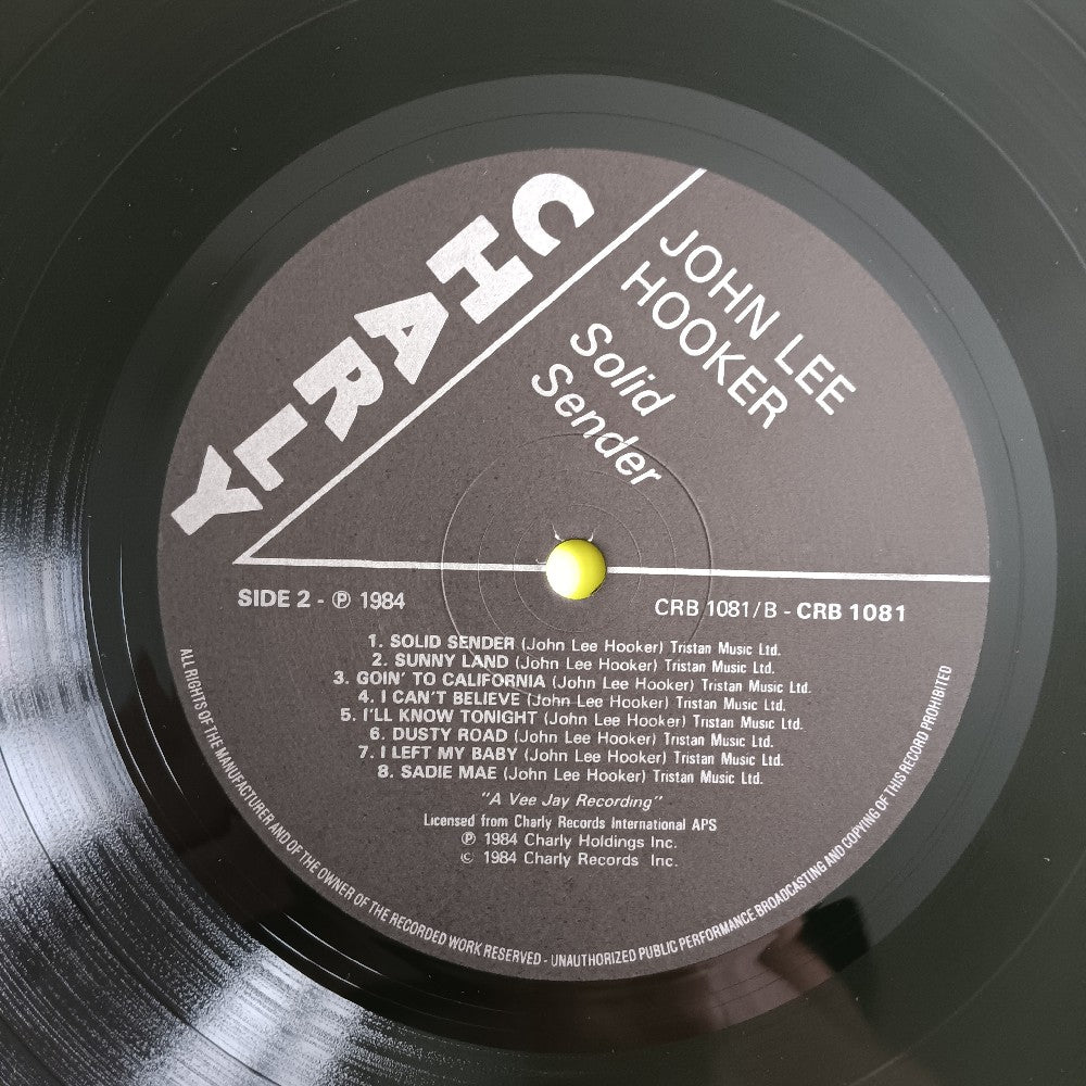 John Lee Hooker - Solid Sender UK - 1984 - CRB 1081 - Used - VG++ - Vinyl